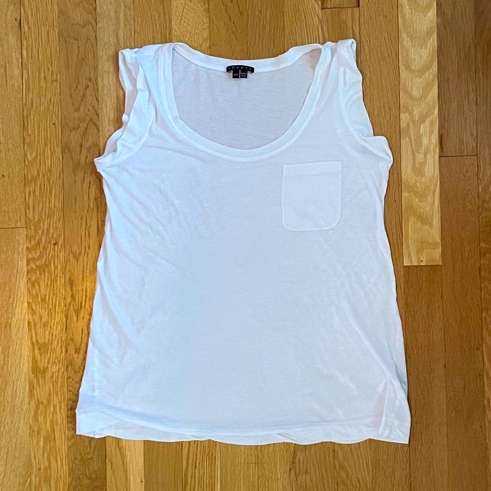 Theory Sleeveless White Top